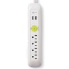 Easylife Tech 4 Outlet 2 USB Port Pwr Strip 1200J Surge Protector 6FT Ext Cord, PK 3 0-2628-PK